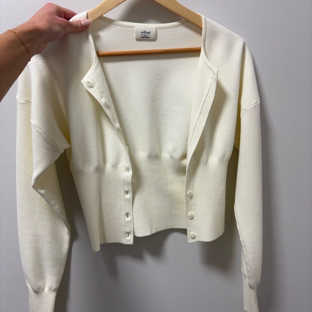 Aritzia Cream Cardigan Sweater